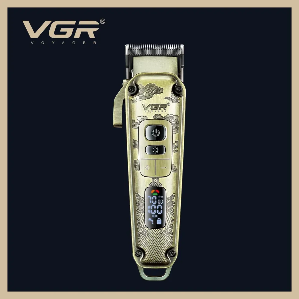 Набір для стрижки 3в1 VGR V-642 Gold: машинка, тример, шейвер IPX6, 4 швидкості, до 250 хв, LED, USB та метал Одеса - фото 5