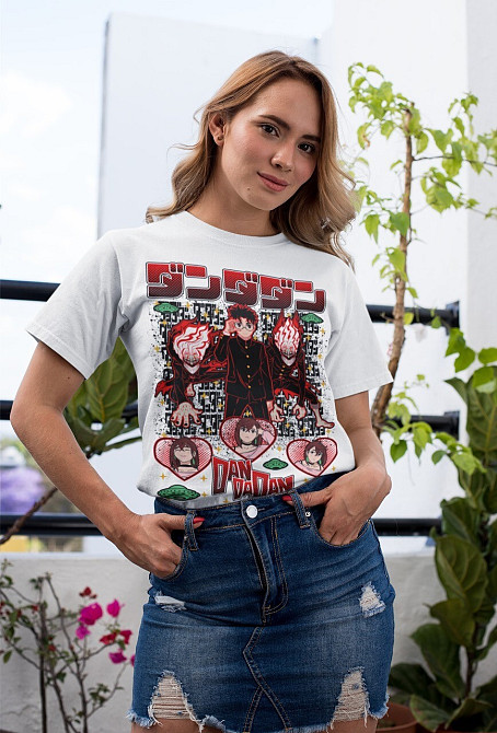 Футболка з аніме принтом Дандадан Окарун Момо Айасе оверсайз (S/M/L) Чорний AnimeJ0398 Дніпро - фото 2