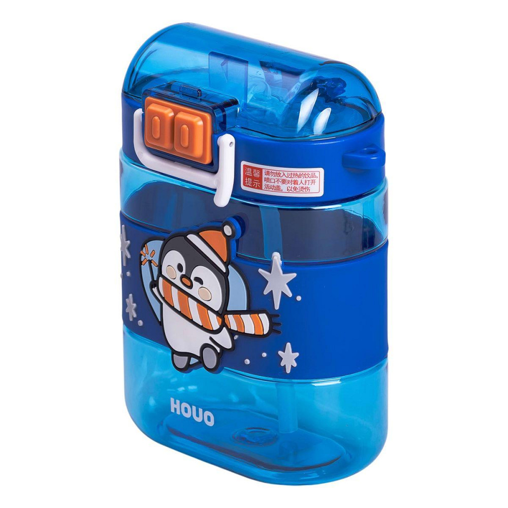 Дитяча пляшка для води з трубочкою 560 мл, синя Київ - фото 4