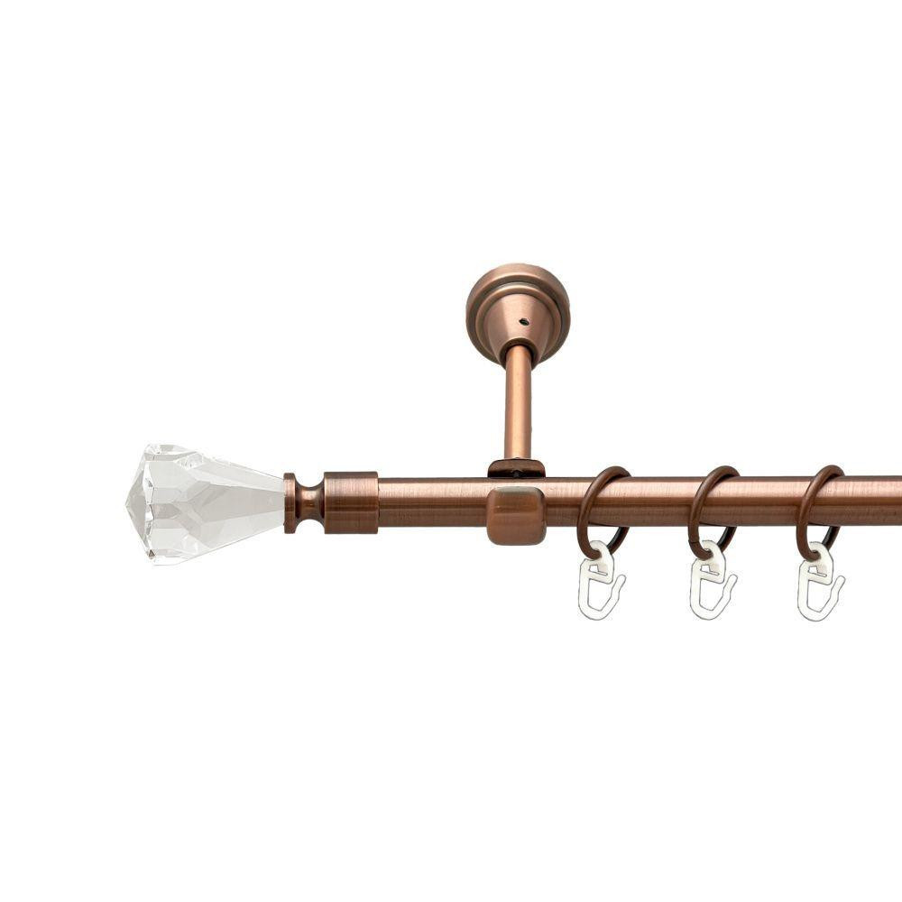 Карниз Orvit Лучетта металевий однорядний відкритий гладка труба кільце металеве Мідь 16 мм 240 см Львов - изображение 1