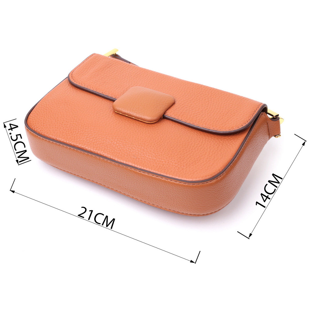 Модна сумка з жорстким каркасом з натуральної шкіри Vintage 22390 Коричнева Київ - фото 4