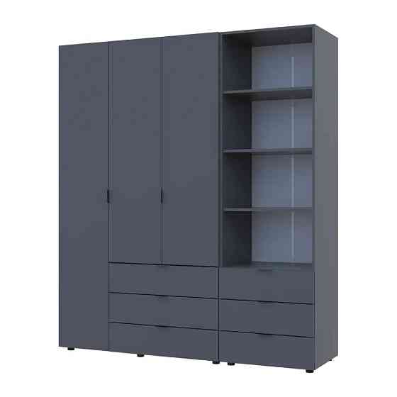 Шкаф для одежды Doros Гелар Графит 3ДСП с пеналом 176.2х49.5х203.4 (DRS-011920) Днепр