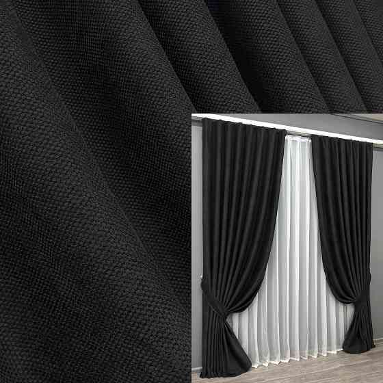 Комплект готових штор VR-Textil Льон Grand Linen № 2040ш Чорний 150х300см 2 шт (33-1030) Київ