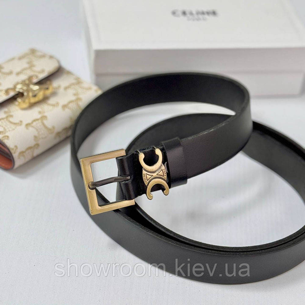 Женский кожаный ремень Celine gold (3 cм) (5610) Киев - изображение 5