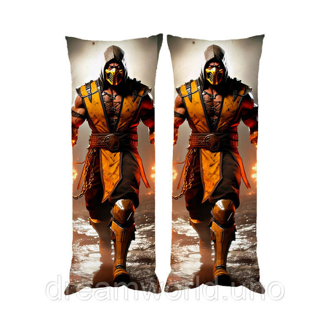 Подушка дакімакура Скорпіон Mortal Kombat декоративна подушка для обіймання 50х150 Харків - фото 1