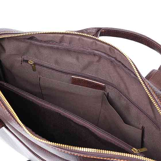 Чоловіча шкіряна сумка-портфель Коричневий (Vintage) Київ