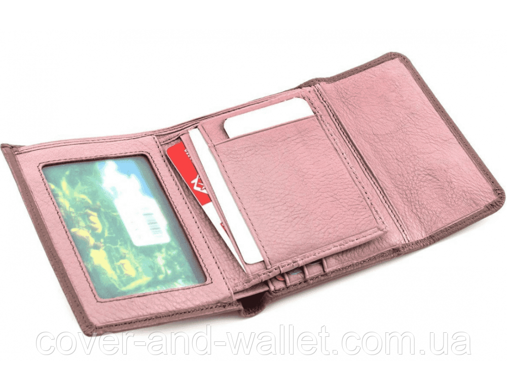 Светло розовый женский кожаный кошелек на магнитах в два сложения Marco Coverna MC 2047 Киев - изображение 5