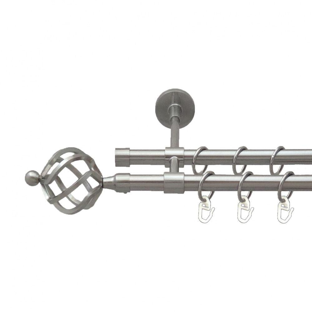 Карниз Orvit Ажур металевий дворядний закритий гладка труба кільце металеве Нержавіюча Сталь 16\16 мм 300 см Львов - изображение 1