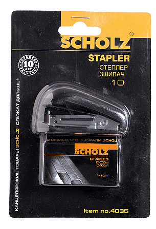 Степлер 10 "Scholz" 4035 20мм 8 арк міні чорн, шт Київ - фото 1