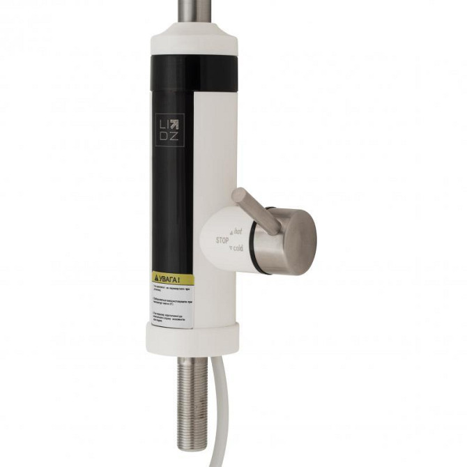 Проточний кран-водонагрівач кухонний для кухні Lidz Warm 059 LDWAR059WNK35878 White / Nickel Харків - фото 4