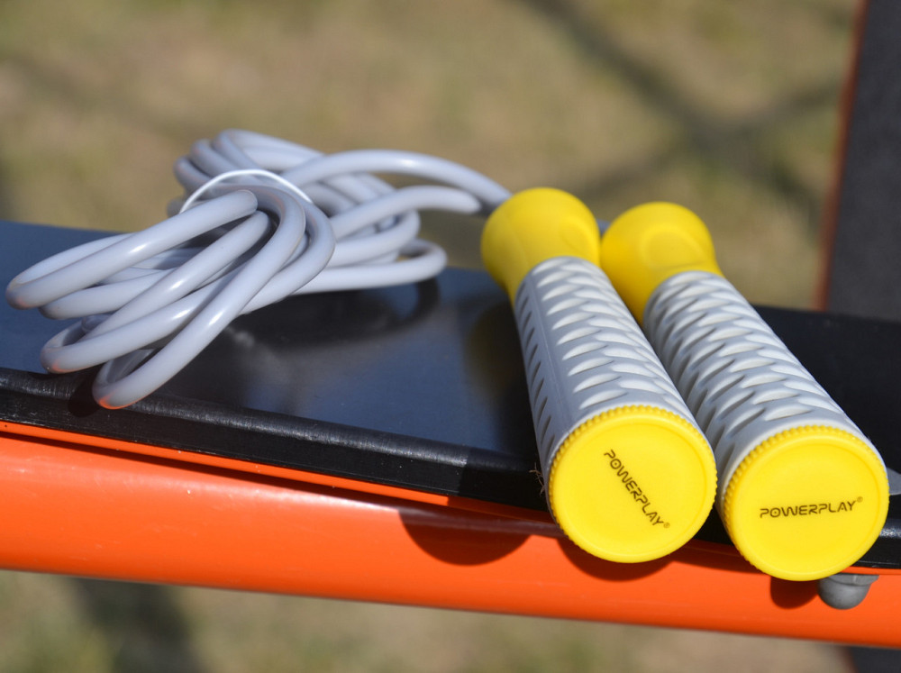 Скакалка PowerPlay 4206 Jump Rope PRO+ Сіро-жовта (2,75m.) Кам'янське - фото 9
