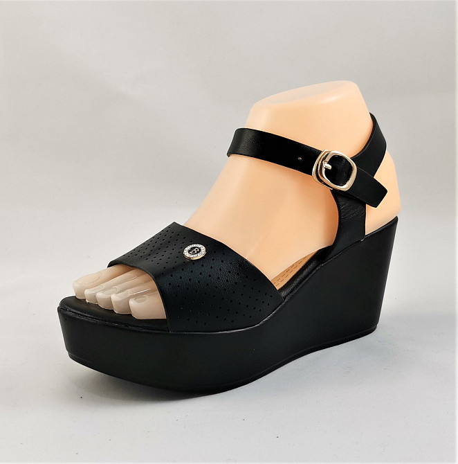 Жіночі Сандалі Босоніжки на Танкетці Платформа Чорні Літні (розміри: 38,39,40) - 15 Дніпро - фото 7