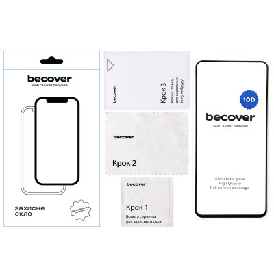 Стекло защитное BeCover Motorola Moto G35 10D Black (712715) Винница - изображение 3