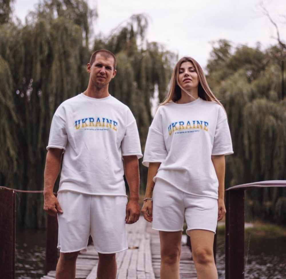 Парные патриотические футболки UKRAINE Желтый, XL, XXL Черновцы - изображение 1