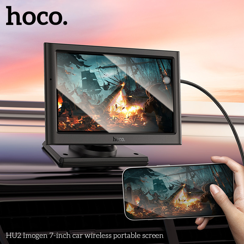 Монітор для авто HOCO HU2 Imogen 7-inch car wireless portable screen Black Одеса - фото 8