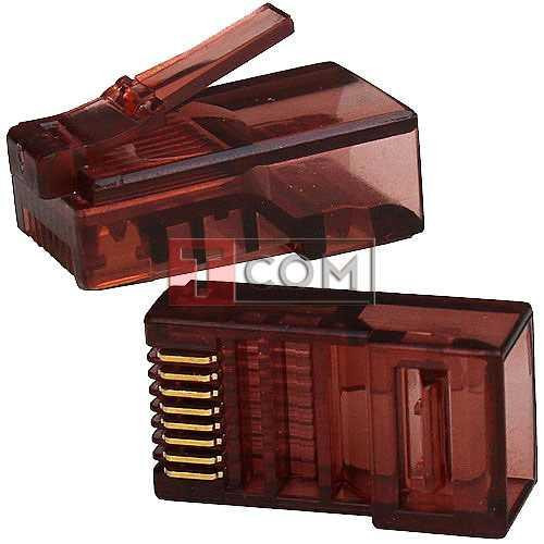 Штекер 8р8с (RJ-45) прозрачно-коричневый Полтава - изображение 1