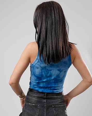 Облягаюча майка тай-дай Ripple 46-48, Синий Киев