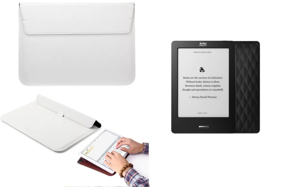 Чехол-конверт VitoCase для Kobo N905 eReader Touch Edition, с функцией подставки для книги Белый Киев - изображение 1
