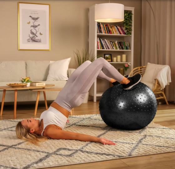 Фітбол масажний Hop-Sport 65см чорний + насос Київ