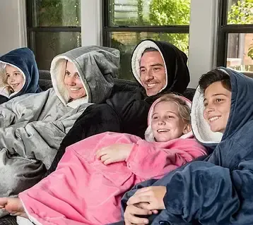 Digital Толстовка-плед с капюшоном для мужчины и женщины - / Плед толстовка, худи Серая Киев