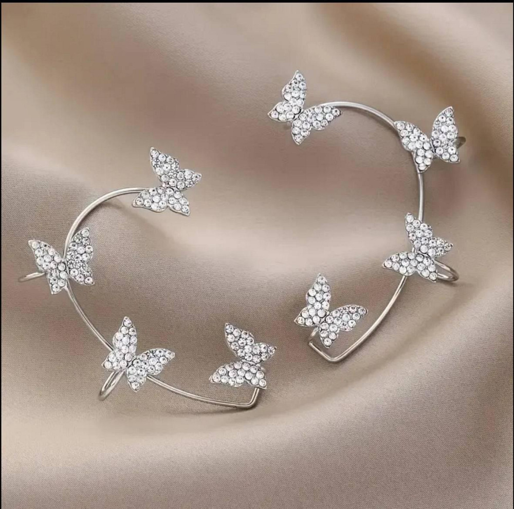 Каффы для ушей с бабочками и кристаллами, 2 шт Киев - изображение 1