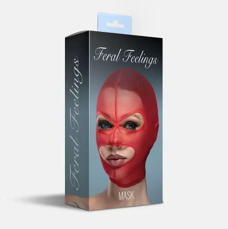 Маска сітка з відкритим ротом та очима Feral Feelings - Mask Red Львів