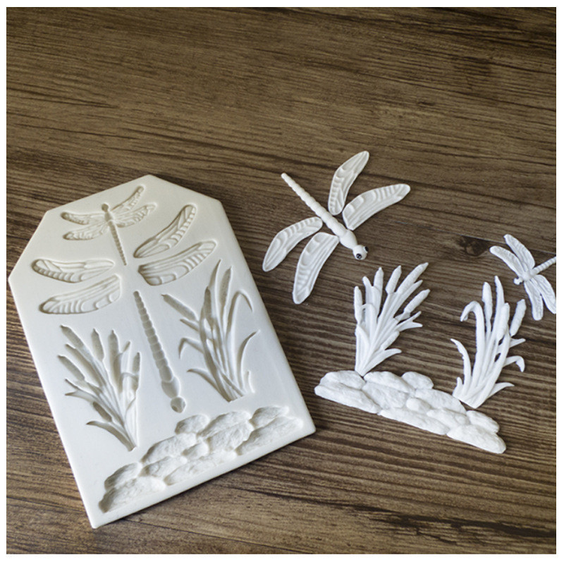 Молд силиконовый Стрекоза и камыши 100 на 136 мм серый Киев - изображение 9