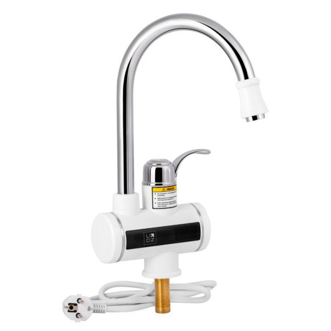 Проточний кран-водонагрівач кухонний для кухні Lidz Warm 058 LDWAR058WCR24985 White / Chrome Харків - фото 1