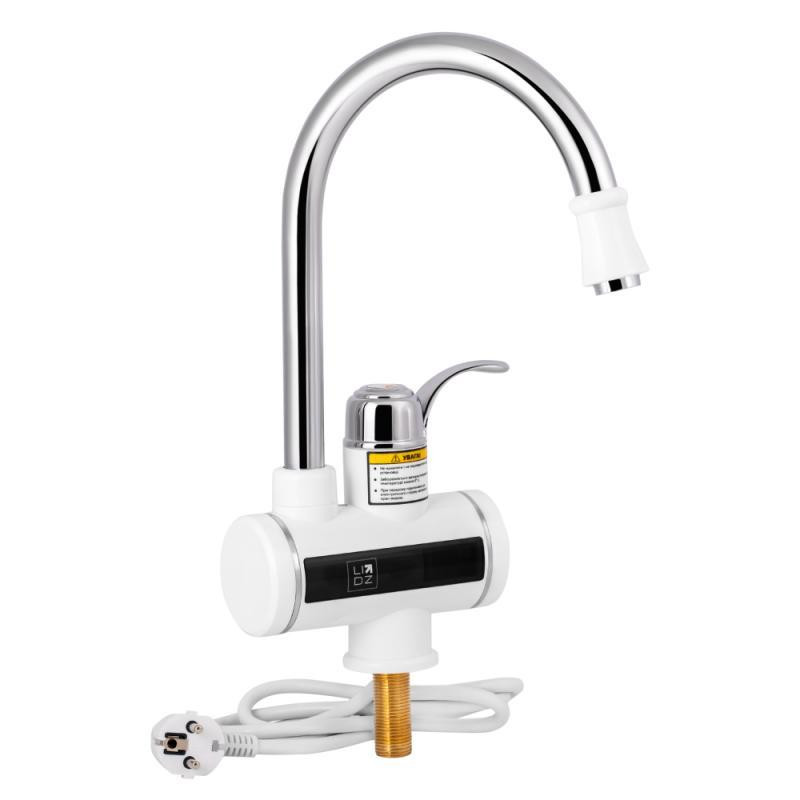 Проточный кран-водонагреватель кухонный для кухни Lidz Warm 058 LDWAR058WCR24985 White / Chrome Харьков - изображение 1