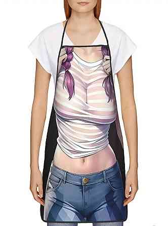 Фартух з приколом для жінок дівчинка з кісками 80 на 60 см різнобарвний Київ