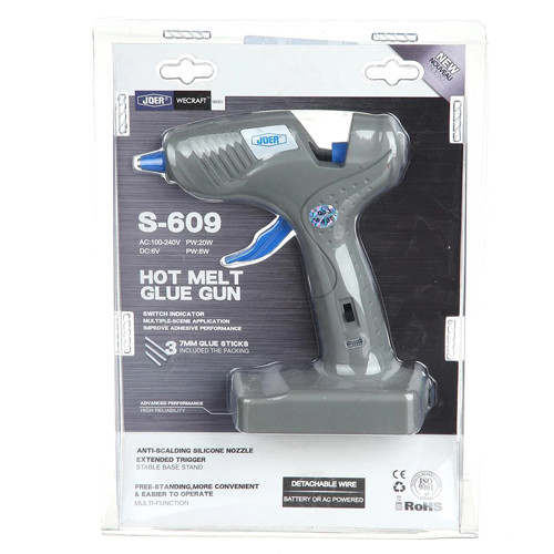 Пистолет клеевой беспроводной термопистолет 7мм 20Вт 220В JDER S-609 Вінниця - фото 5
