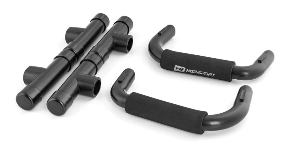 Упори для віджимань HS-P010PU для дому фітнесу і тренування грудних і плечових м'язів з міцною конструкцією Чорні Київ - фото 4