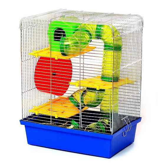 Клітка Хом'як 3 Люкс для сімей малих гризунів з аксесуарами оцинкована (33.5 х 23 х 43 см), Лорі Київ