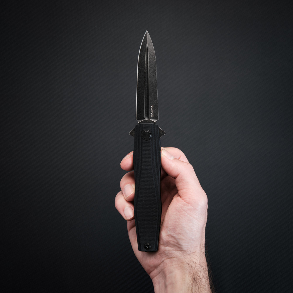 Ніж складаний туристичний Ruike P188-B, (9.1 см) D2 / G10 чорний Киев - изображение 11