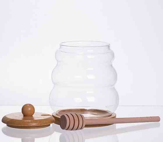 Медовниця скляна з кришкою і ложкою 350 (мл) 64486-7 Київ