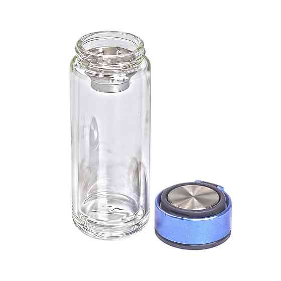 Термос стеклянный с двойными стенками и ситечком 330 мл синий HP-14-39BL Киев