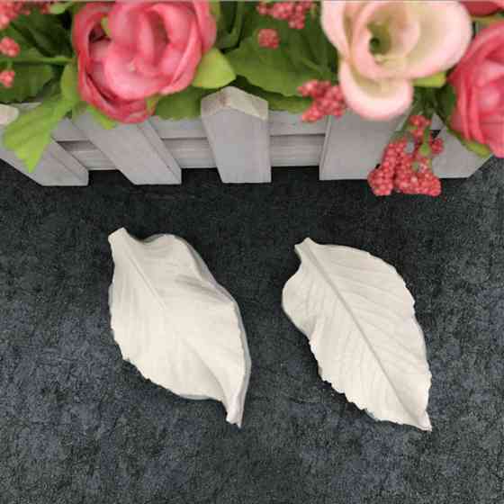 Силіконовий молд Листя троянди 78 на 40 мм білий Київ