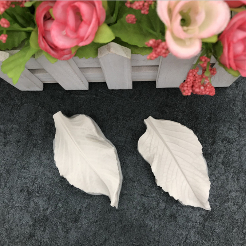Силиконовый молд Листья розы 78 на 40 мм белый Киев - изображение 2