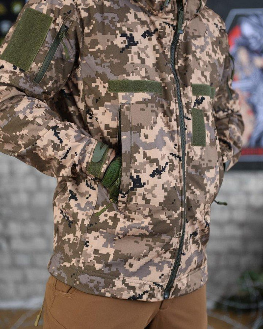 Тактическая курточка софтшел пиксель мужская ВСУ M Одесса - изображение 15