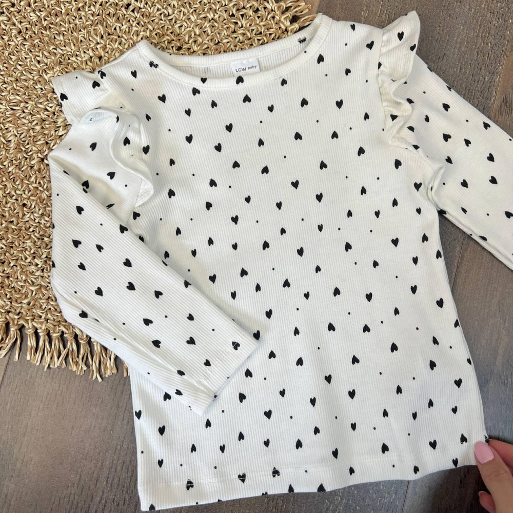Дитяча Кофта для Дівчинки LC Waikiki Біла з сердечками 12-18міс (80-86см) пакунок малюка Киев - изображение 2