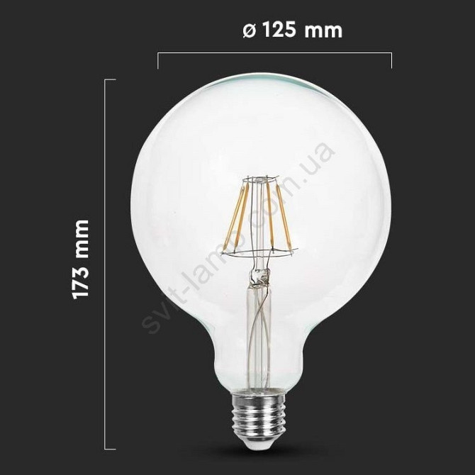 Светодиодная лампа Эдисона E27 10W дымированная Lusta со спиральной нитью накаливания Днепр - изображение 4