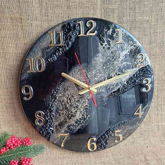 Часы настенные 40 см из эпоксидной смолы ручной работы Днепр