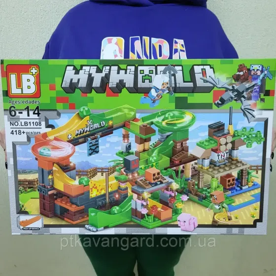 Конструктор блоковий Майнкрафт гірка атракціон з кульками 418 деталей My World LLB1108 Хмельницький