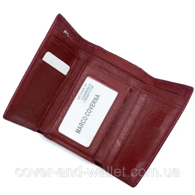Бордовий жіночий гаманець середнього розміру на магнітах Marco Coverna MC 1418 Київ - фото 6