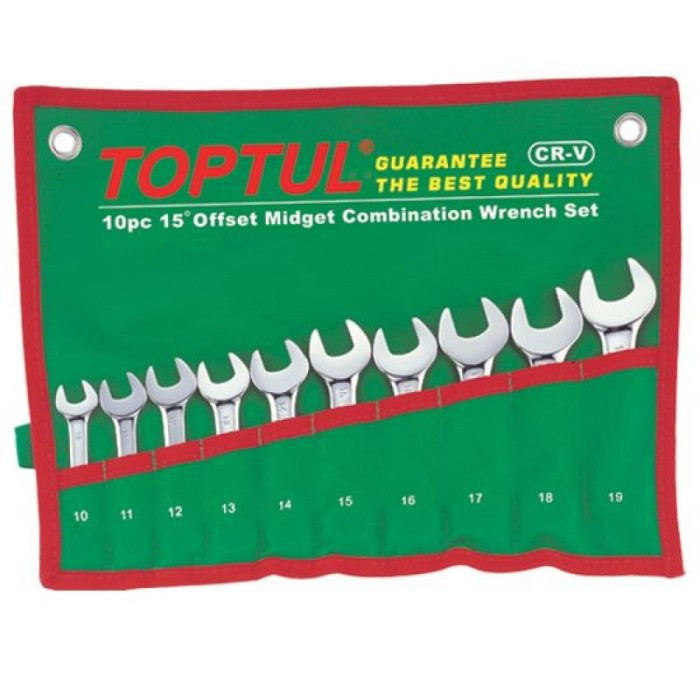 Набір ключів комбінованих вкорочених TOPTUL 10 шт. 10-19 мм GAAA1002 Одеса - фото 1