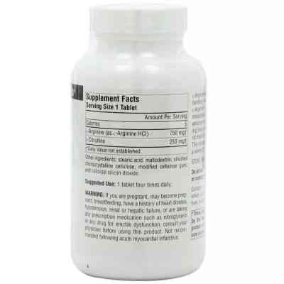 Амінокислота Source Naturals L-Аргінін L-Цитруліновий Комплекс 1000мг, 120 таблеток (SN2043) Вінниця