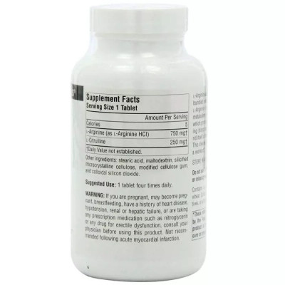 Амінокислота Source Naturals L-Аргінін L-Цитруліновий Комплекс 1000мг, 120 таблеток (SN2043) Вінниця - фото 2