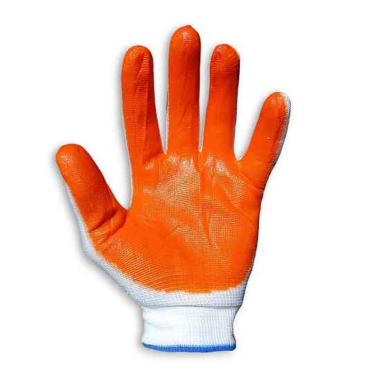 Рукавички робочі господарські стрейч латекс залиті Жовтогарячі Харків