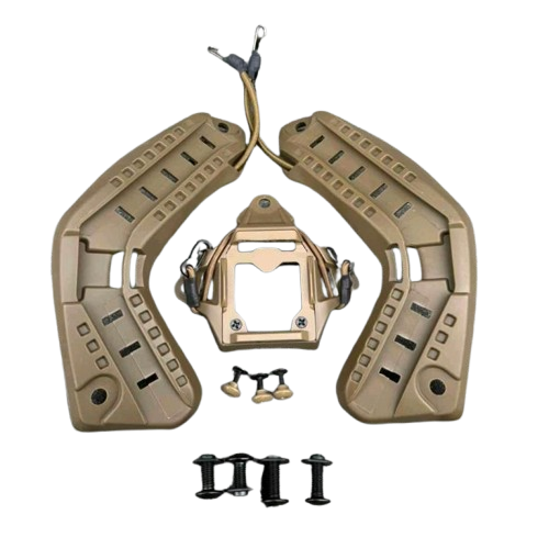 Рейкове кріплення (планка) + кронштейн NVG платформа (шрауд) на бронешлем Mich2000 з вухами (Койот) Київ