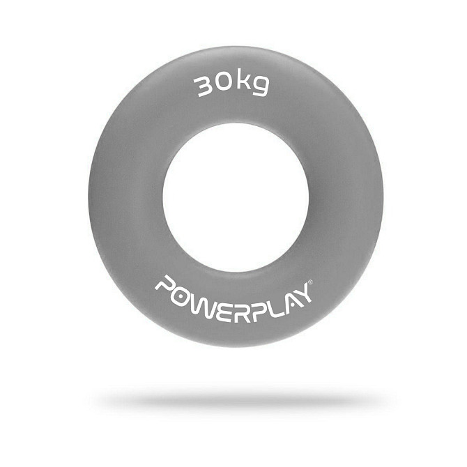 Еспандер кистьовий силіконовий PowerPlay PP-4324 Hand Grip Ring X-Hard 30 кг. Сірий Кам'янське - фото 1